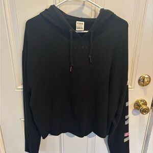 PINK Victoria's Secret Black Cropped Hoodie